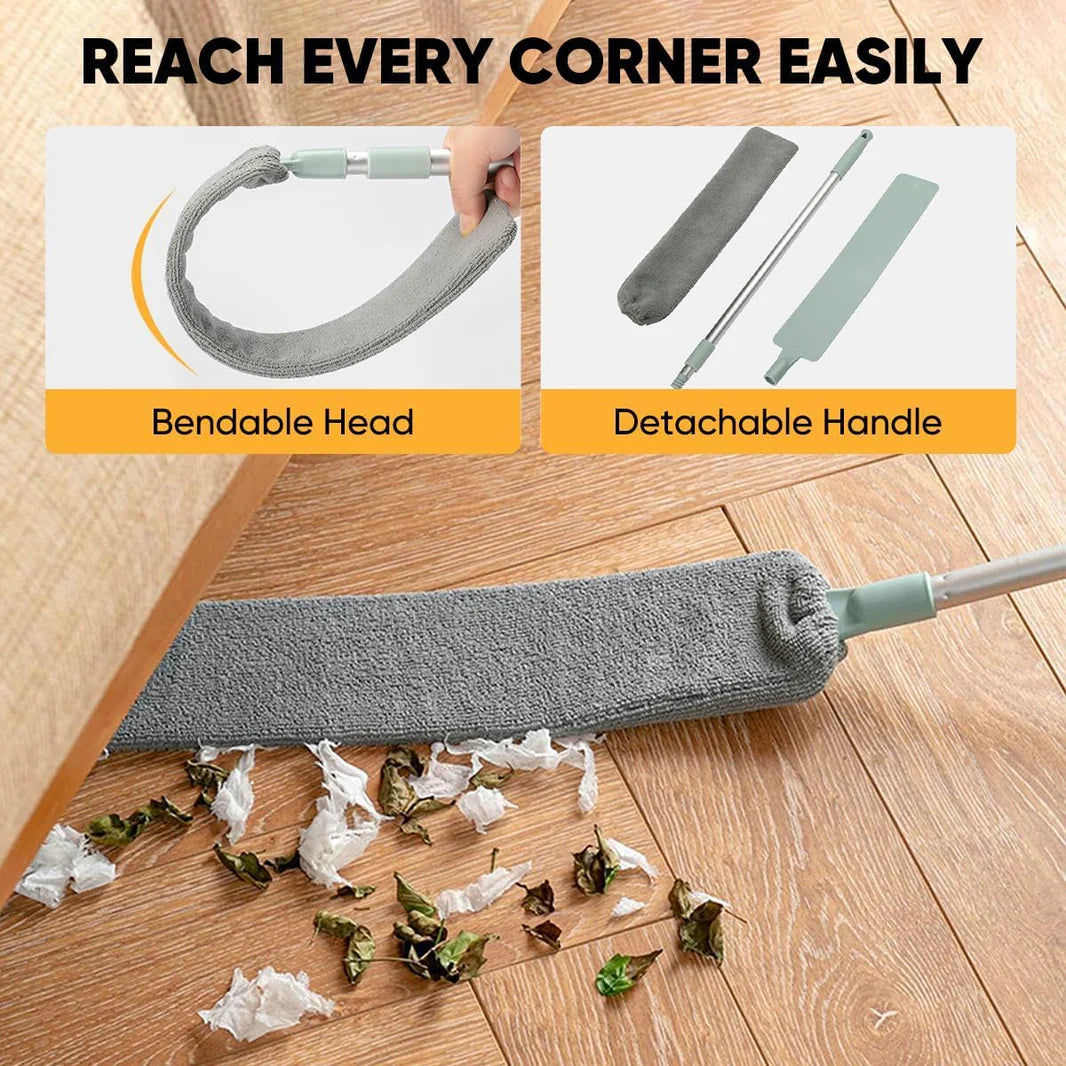 Hasselt 3 In 1 Microfiber Ceiling Duster With Cobweb Duster For Dust Cleaning I Long Handle Extendable With Anti Scratch Bendable
