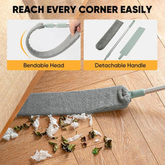 Hasselt 3 In 1 Microfiber Ceiling Duster With Cobweb Duster For Dust Cleaning I Long Handle Extendable With Anti Scratch Bendable